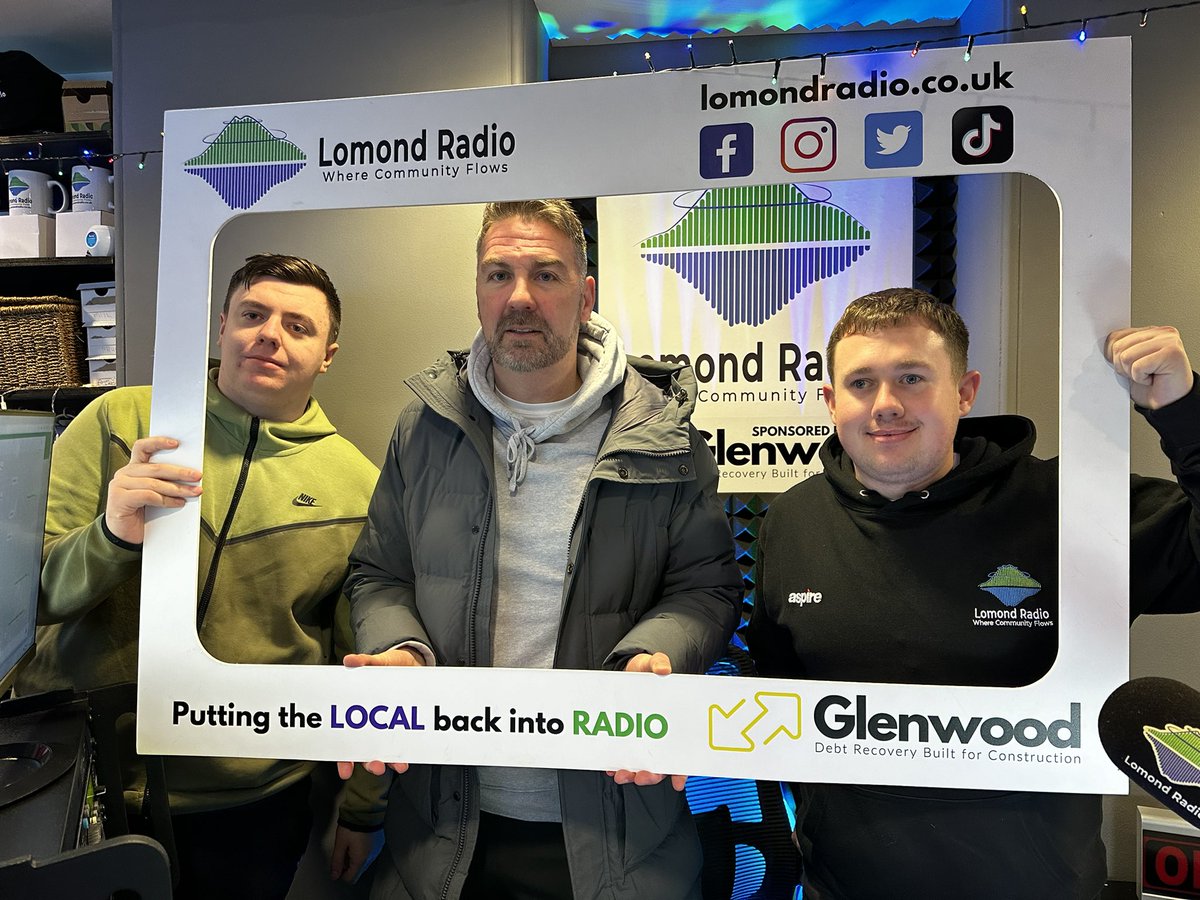 Great to welcome @Dumbartonfc Manager Stevie Farrell to the studio today. 

Missed any of the show? Head to the website or app to listen again. 

#lomondradio #localradio #communityradio #dumbarton #localsports #listenagain