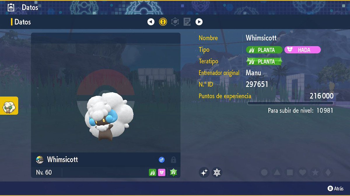 manuroudi's tweet photo. Hacía tiempo que no subía estas cosas, pero 😍 #shiny #whimsicott #PokemonEscarlataPurpura https://t.co/BbC3Kvy8kc