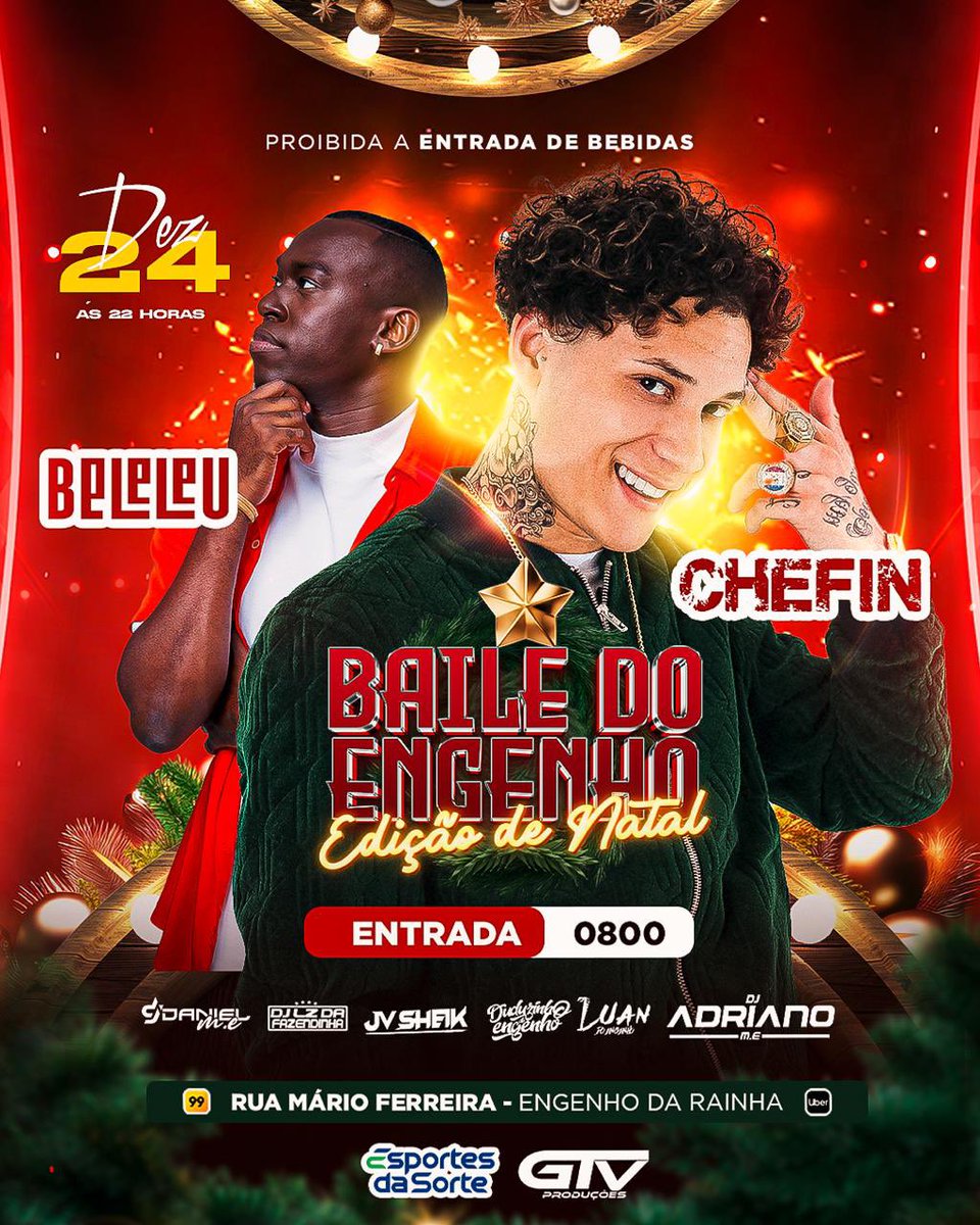 HOJE É TUDO PELO RETÃO DA RUA DA FEIRA 🇨🇦👨🏻‍🏫

CANTOR BELELÉU ✅
CHEFIN ✅

PROIBIDO A ENTRADA DE BEBIDAS 🚫🚫