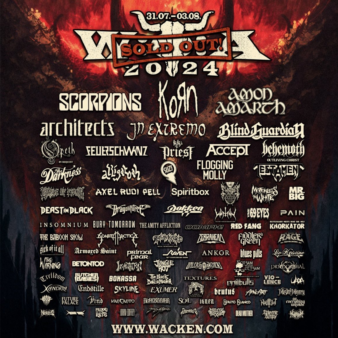 Korn's tweet photo. #KoRn x Wacken Open Air. See you in August. https://t.co/OK21uBMiJk