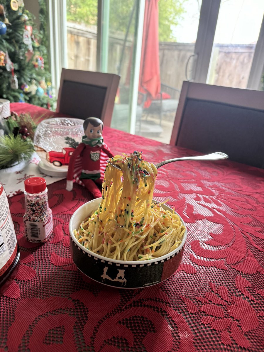 Guess he got hungry… #ElfOnTheShelf