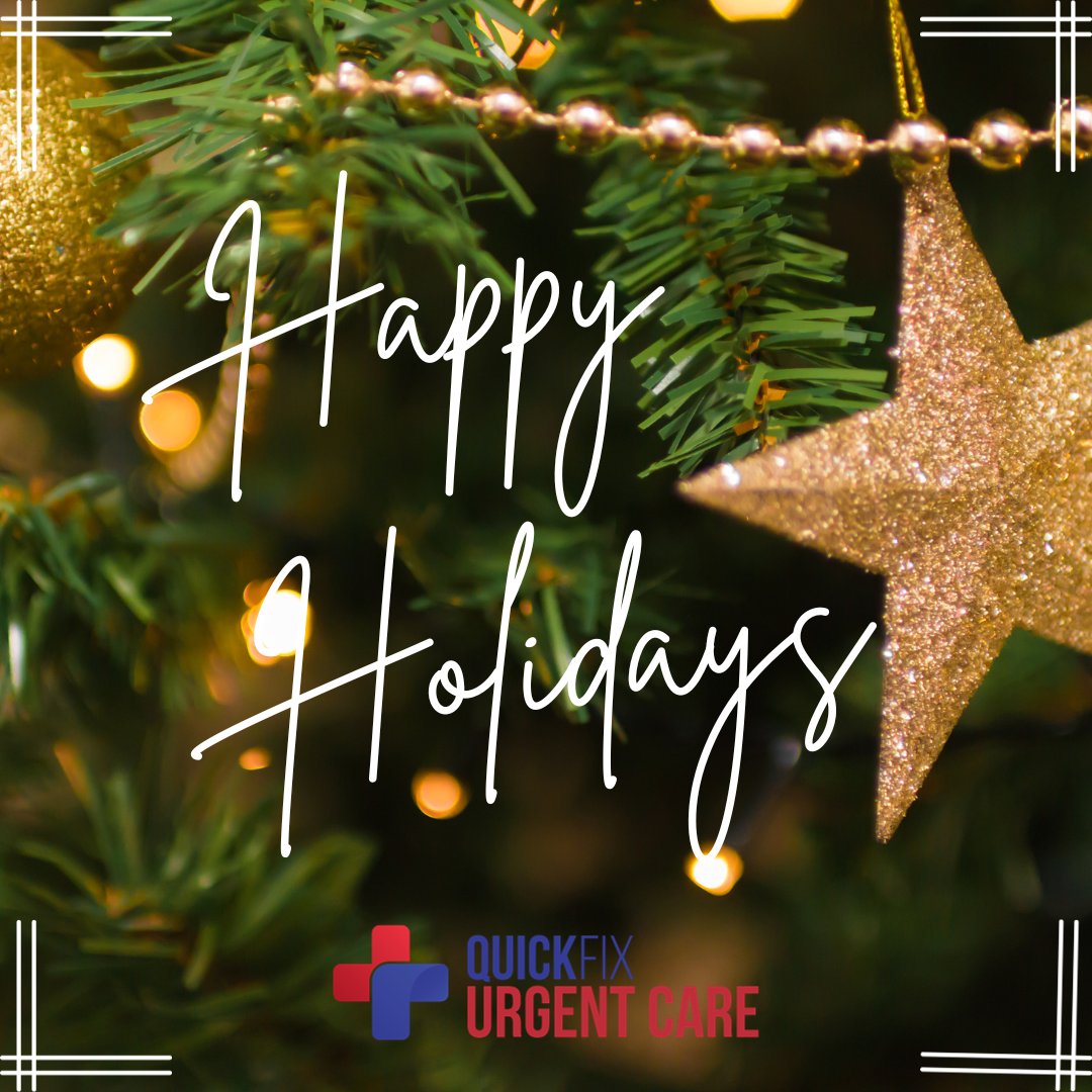 QuickFixUC's tweet image. Happy Holidays from QuickFix Urgent Care! 🎄🎁 Wishing you and your loved ones a healthy and joyful season.