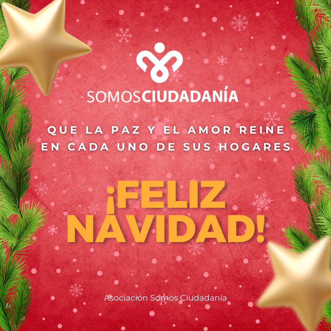 Todo el equipo de Asociación Somos Ciudadania les desea una feliz navidad, que la paz, unión y amor reine en sus corazones. 💕 

Un fuerte abrazo 🫂