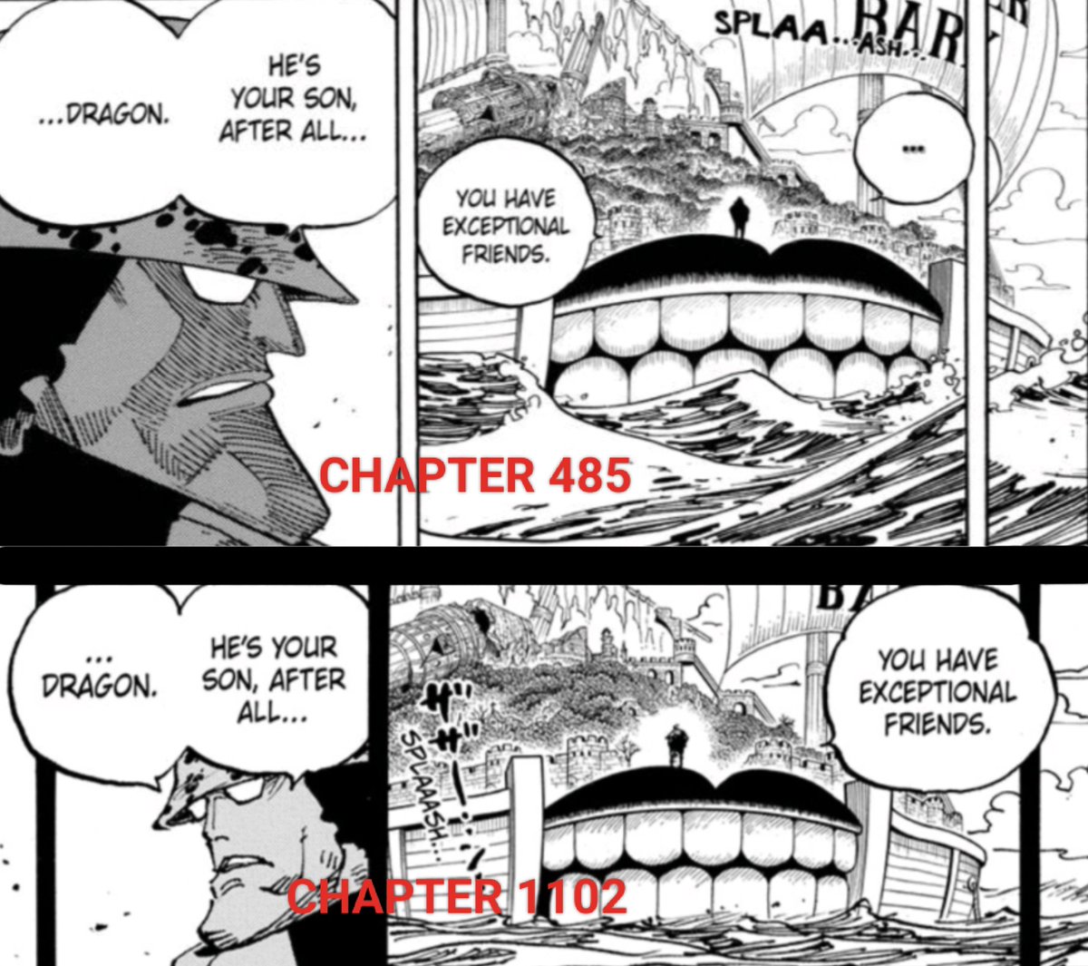 TheWillOfMarco's tweet photo. Chapter 485 vs. Chapter 1102 ✨

#ONEPIECE1102 https://t.co/u8fNseXVWw