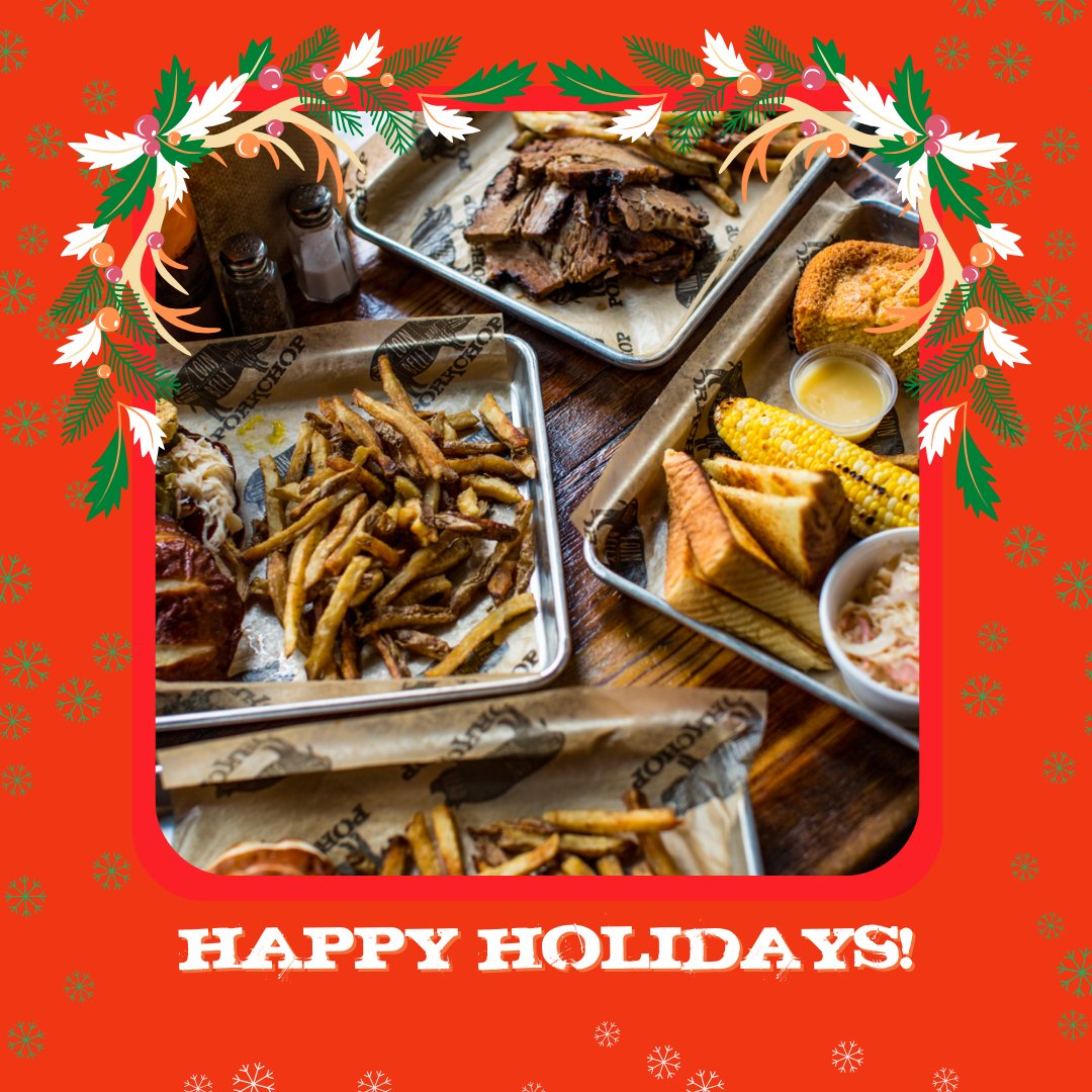 Happy Holidays from all of us at Porkchop! We hope your celebrations are filled with joy, love, and a dash of Southern comfort. Cheers to a season of merry-making and delicious food. 🎄🎁