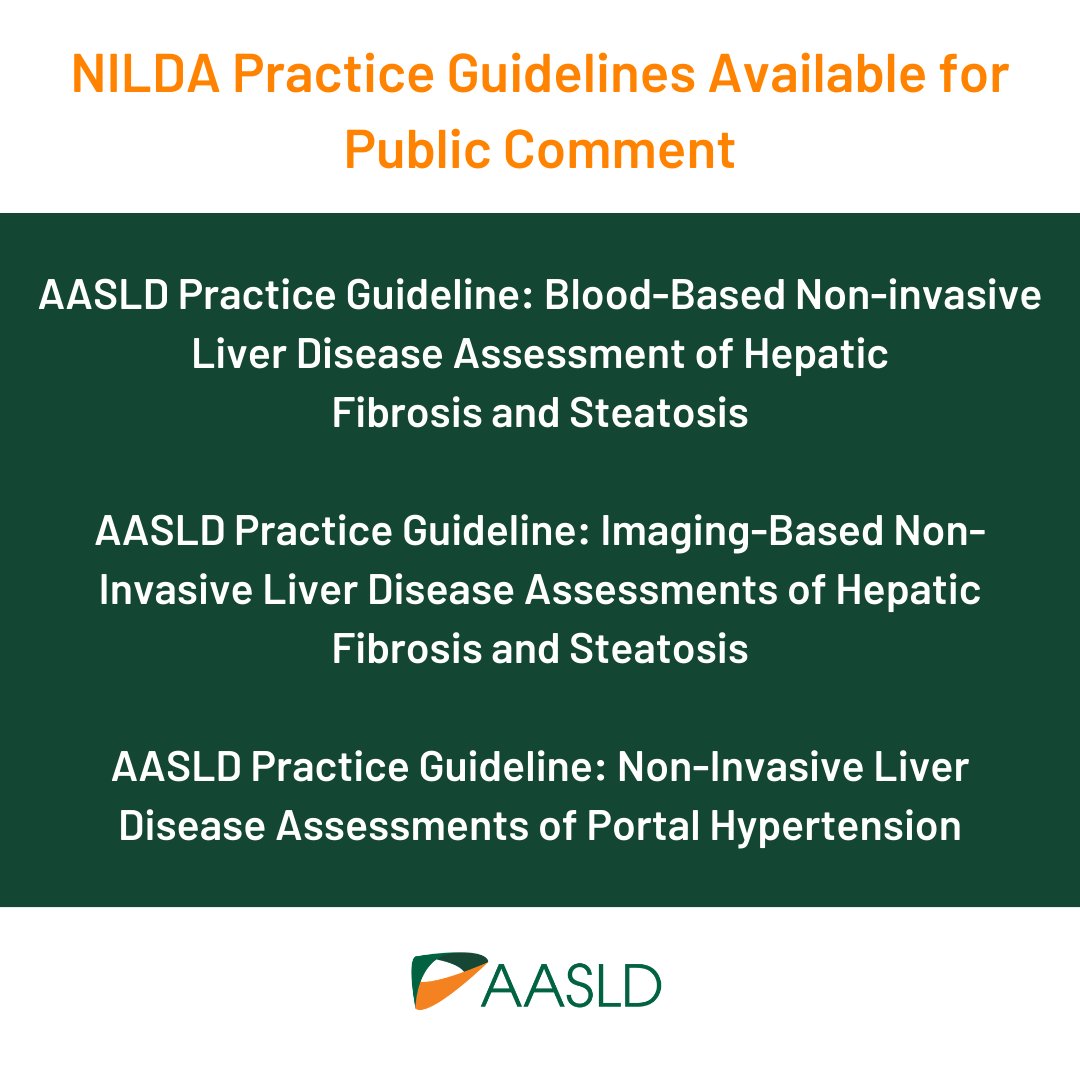 AASLDtweets's tweet photo. AASLD draft guidelines on NILDA are available for public comment through Jan. 1, 2024. https://t.co/e4KVq7jn5u https://t.co/VnuWjE3VlK