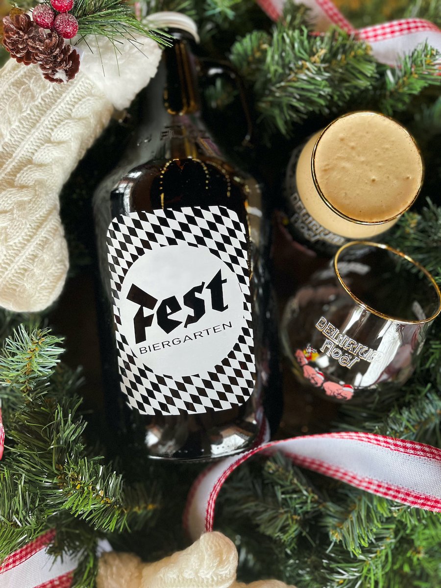 festva's tweet photo. All day on December 24th, get $5 off all growler fills! We will also be tapping Delirium Noël and you’ll get to keep the coveted pink elephant Santa glass while supplies last!

We will be open regular hours on Christmas Eve and closed on Christmas Day.

#festva https://t.co/srf3u4E3bh
