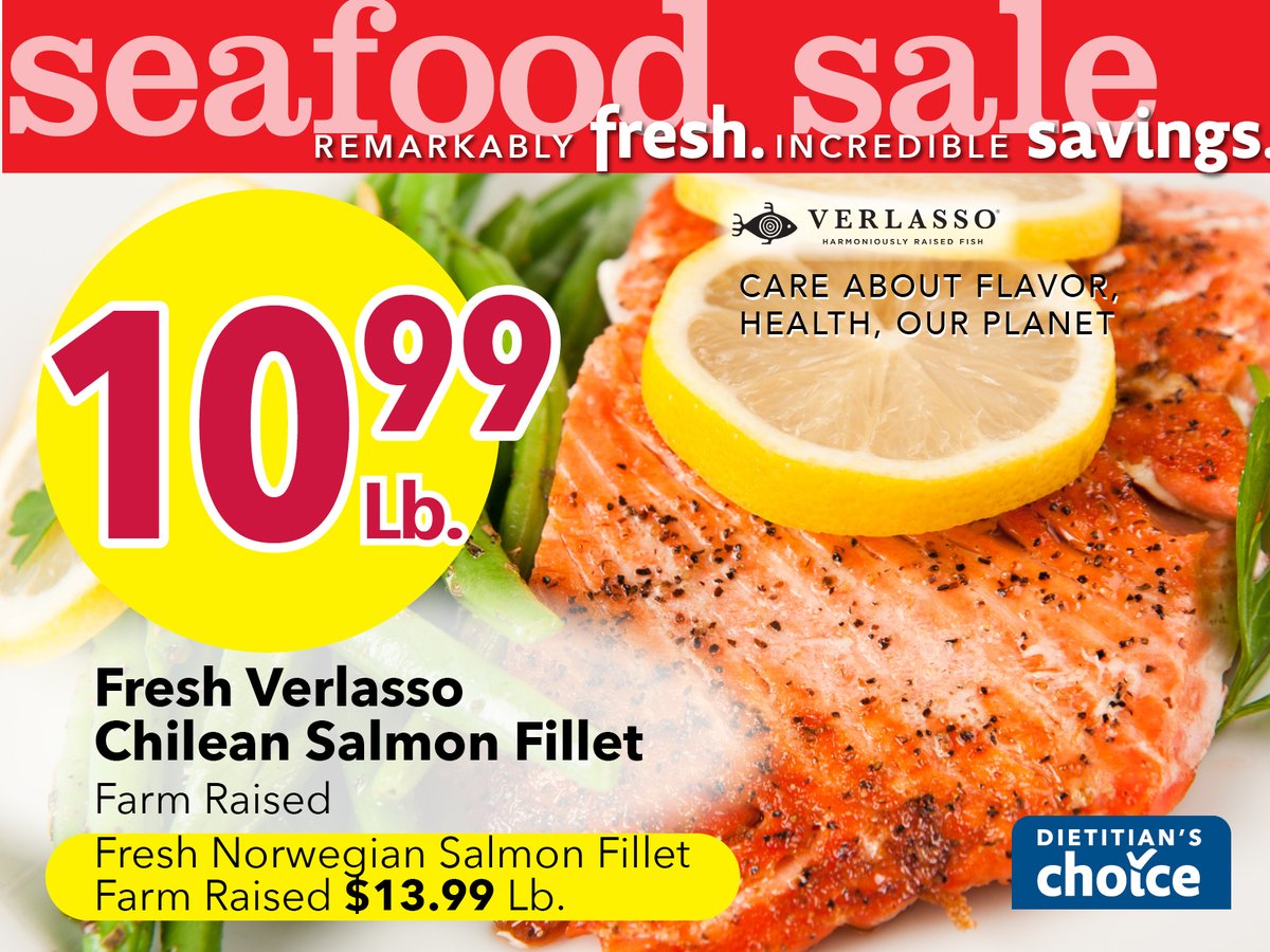 Dive into the holiday spirit with our 2-week seafood extravaganza! Indulge in the finest Fresh Verlasso Chilean Salmon Fillet for just $10.99 per pound. 🍣 Click here for a taste of the sea: bit.ly/3RutDdG #SeafoodSale #HolidayFeast 🌲