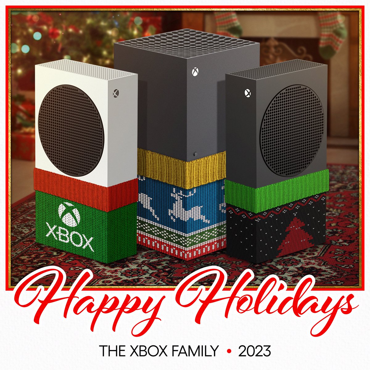 XBOX's tweet photo. #HappyHolidays from our (console) family to yours https://t.co/YkLHr8pCQN