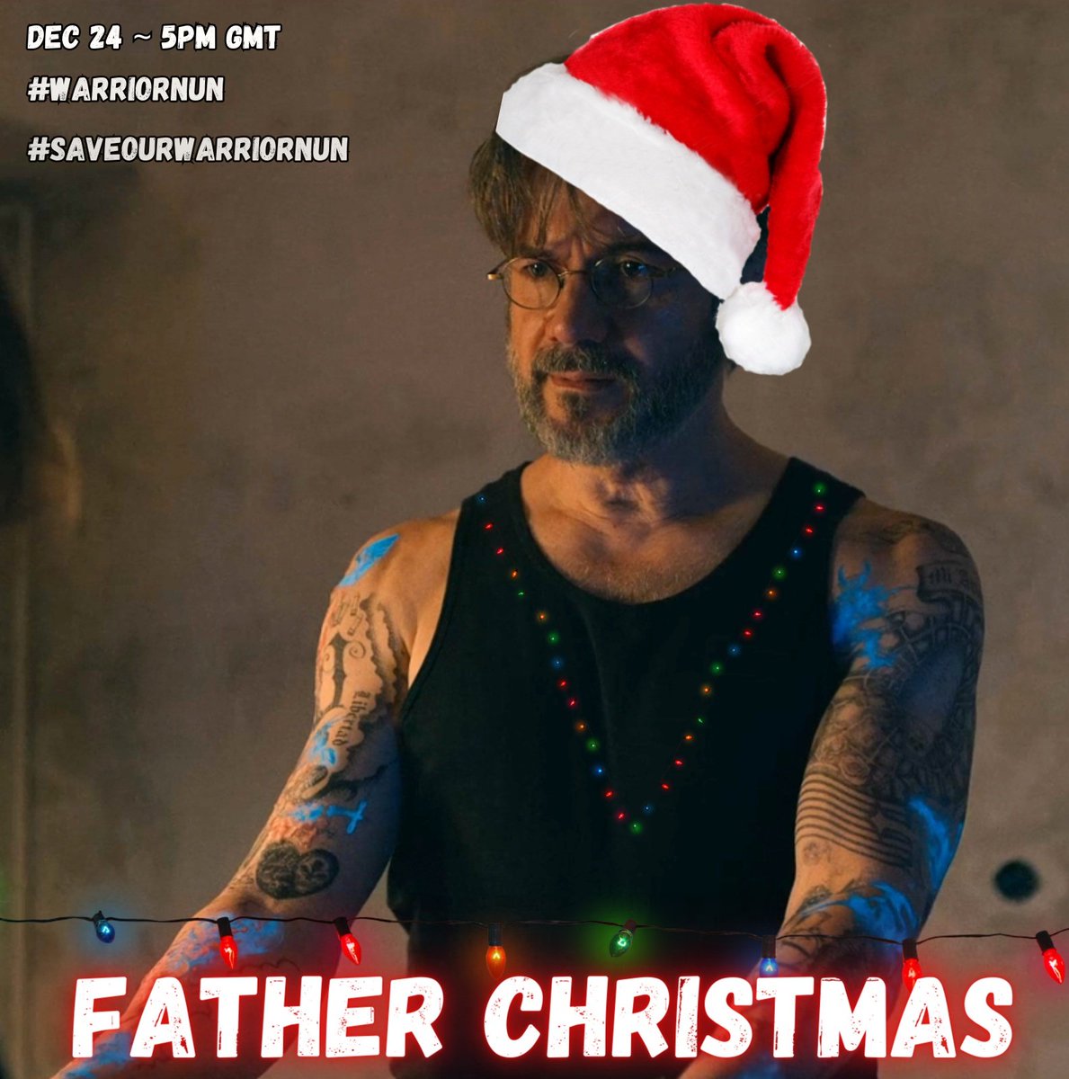 🎅🏼 Our Sunday phrase FATHER CHRISTMAS starts now!

Wishing those who celebrate a fantastic Christmas Eve and a great Sunday to everyone!
Watch out for a special OFV gift later today 👀

#WarriorNun #SaveOURWarriorNun