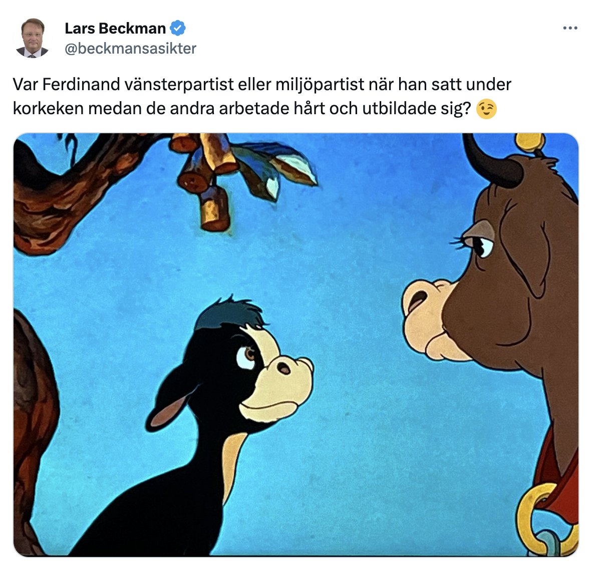 rackamacka's tweet photo. Alla: *identifierar sig med Ferdinand*
Moderater: "Fyfan vad jag hatar den där kossan!" https://t.co/zdnEkS8dOp