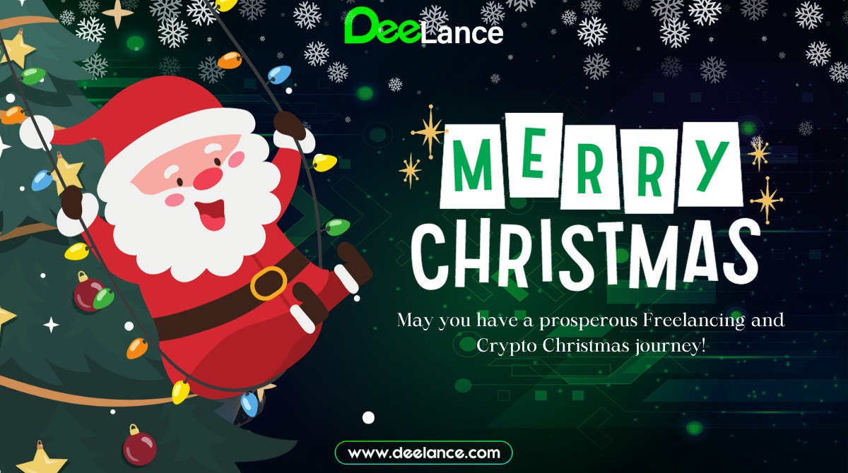deelance_com's tweet photo. Wishing you a joyous Christmas filled with blessings from Deelance! 🎁🎅🏻

May your crypto endeavors be merry and prosperous. 🎄✨ 

#DeelanceChristmas #Crypto #Freelance #DLANCE https://t.co/S44HH87Ktq
