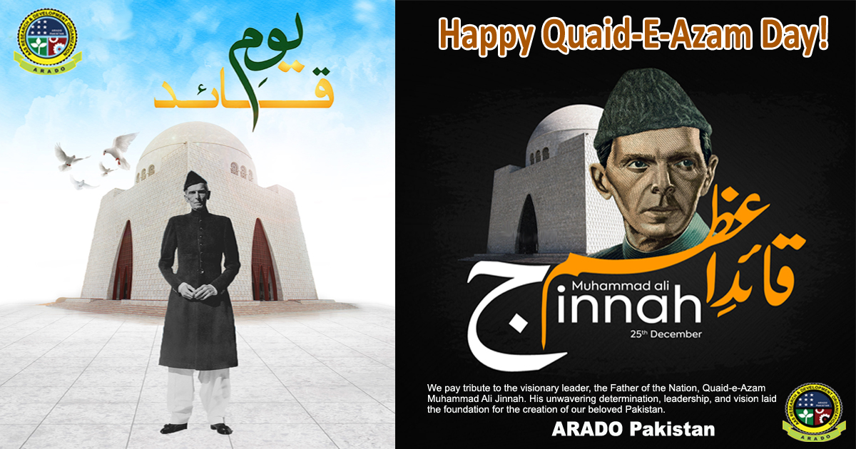 ARADO_Org's tweet photo. Happy Quaid-E-Azam Day!

ARADO Pakistan pays tribute to the visionary leader, the Father of the Nation, Quaid-e-Azam Muhammad Ali Jinnah. His unwavering determination, leadership, and vision laid the foundation for the creation of our beloved Pakistan. https://t.co/pflqoDMRoA