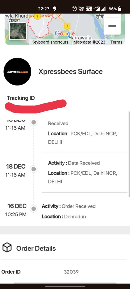 aina_ali1212's tweet image. @XpressBees_IN I placed the order on 16/12. It was picked on 19/12 from Delhi. It reached Azamgarh in UP on 21/12. It's back in Delhi today. Could you please look into it?
Orders generally reach me in 2 days if coming from Delhi
@jagograhakjago 
#courierservicefail