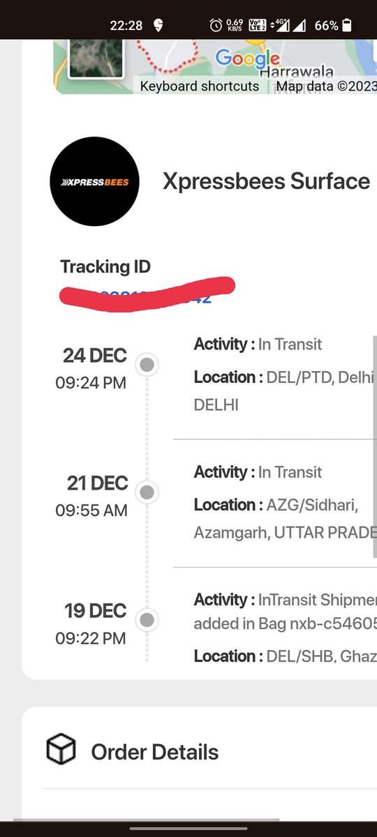 aina_ali1212's tweet image. @XpressBees_IN I placed the order on 16/12. It was picked on 19/12 from Delhi. It reached Azamgarh in UP on 21/12. It's back in Delhi today. Could you please look into it?
Orders generally reach me in 2 days if coming from Delhi
@jagograhakjago 
#courierservicefail