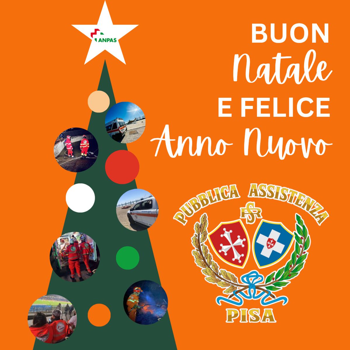 pa_pisa's tweet photo. Buon Natale e un felice Anno Nuovo alle volontarie e ai volontari, ai dipendenti e a tutti i nostri soci e a tutti i cittadini che ci sostengono ogni giorno! https://t.co/er34PD8BRE