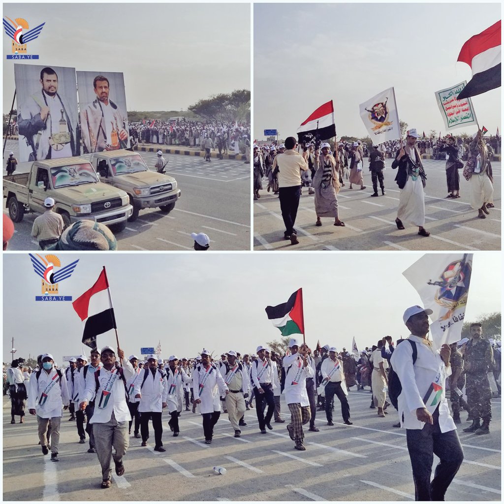 boymocha2's tweet photo. حجة.. تخرج أكثر من 20 ألف مجاهد من الدفعة الأولى من دورات "طوفان الأقصى" التابعة لحكومة صنعاء 

شهدت محافظة حجة، اليوم، عرضاً شعبياً مسلحاً بمناسبة تخرج أكثر من 20 ألف مجاهد من الدفعة الأولى من الدورات العسكرية المفتوحة "طوفان الأقصى" لقوات التعبئة، https://t.co/WnL6TY2fHQ