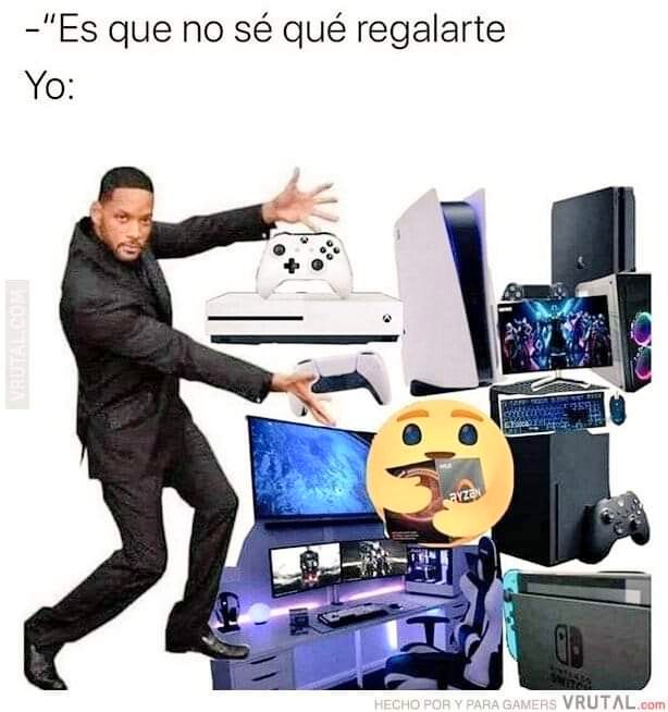 DeGamersparaGa1's tweet photo. Cuando un familiar te dice hay nosé que regalarte para estas fiestas ↙️↙️↙️↙️ https://t.co/Tgzitwk0Pj