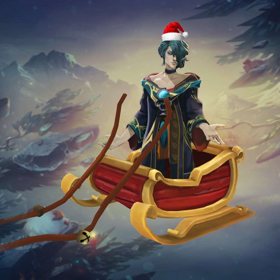 nothing says holiday spirit like Hwei on a sleigh! 🖌️🛷✨