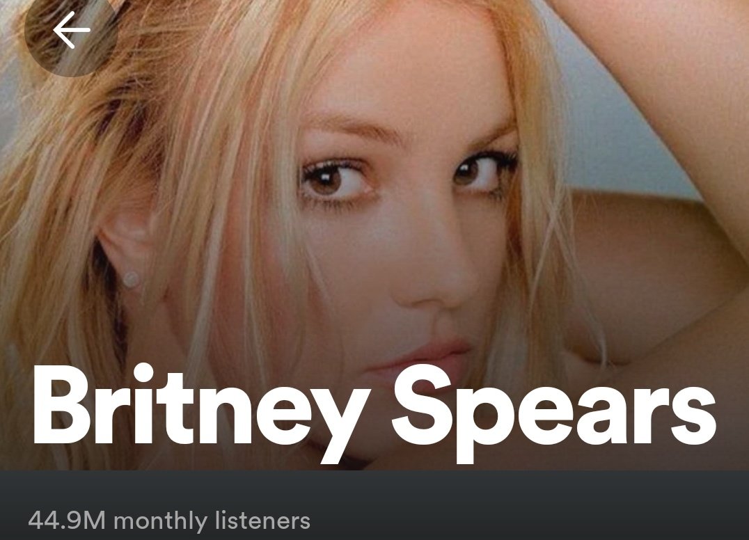 BlikeBritneyy's tweet photo. Almost 45 M monthly listeners omg this insane https://t.co/6xOpGWXJFK