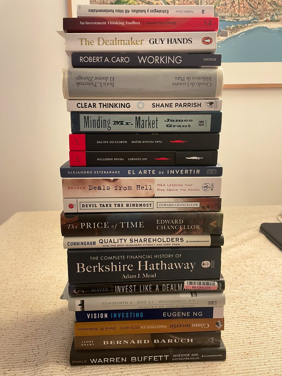 TorrasLuis's tweet photo. Poniendo orden lecturas 2023. De lo mejor Chancellor The Price of Time); s/inversión he disfrutado mucho el de Daniel Sun, Grant, Mayer, Estebaranz, la guía Berkshire (leída en las operaciones que me han interesado más), y el clásico de Bruner. #libros https://t.co/Q2CZlJYbmO