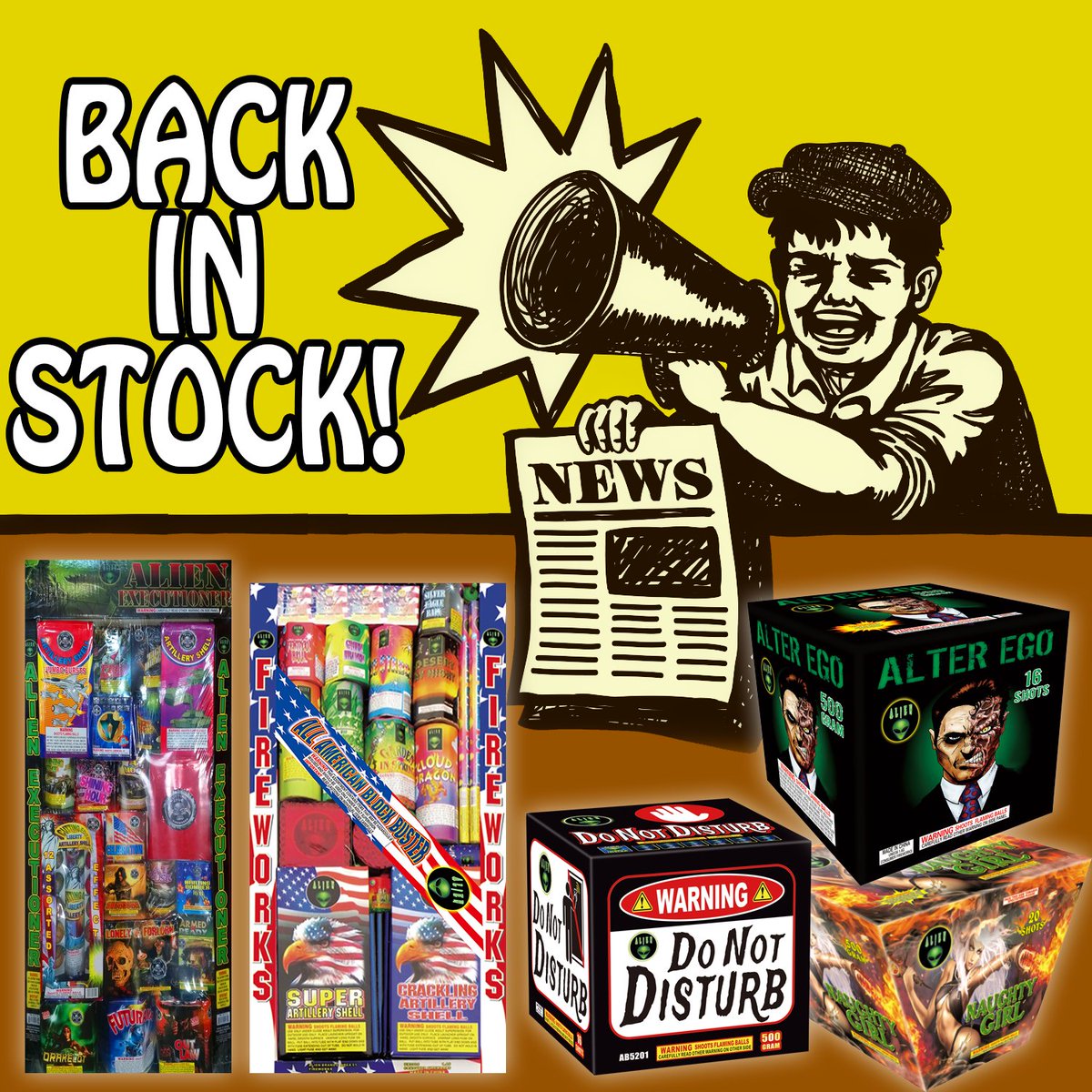 Area51Fireworks's tweet photo. Check out even more items available NOW! https://t.co/L77mbxzrEX