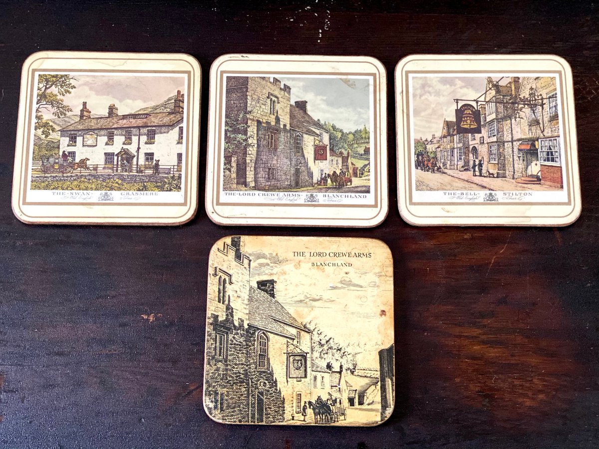 VSeagrape's tweet image. Coasters, Vintage set of 4 Coasters Featuring Old English Inns Pubs, Vintage Drinking Gift, Bar Display, Beer Drinker, Man Cave #BarDisplay #VintageBar