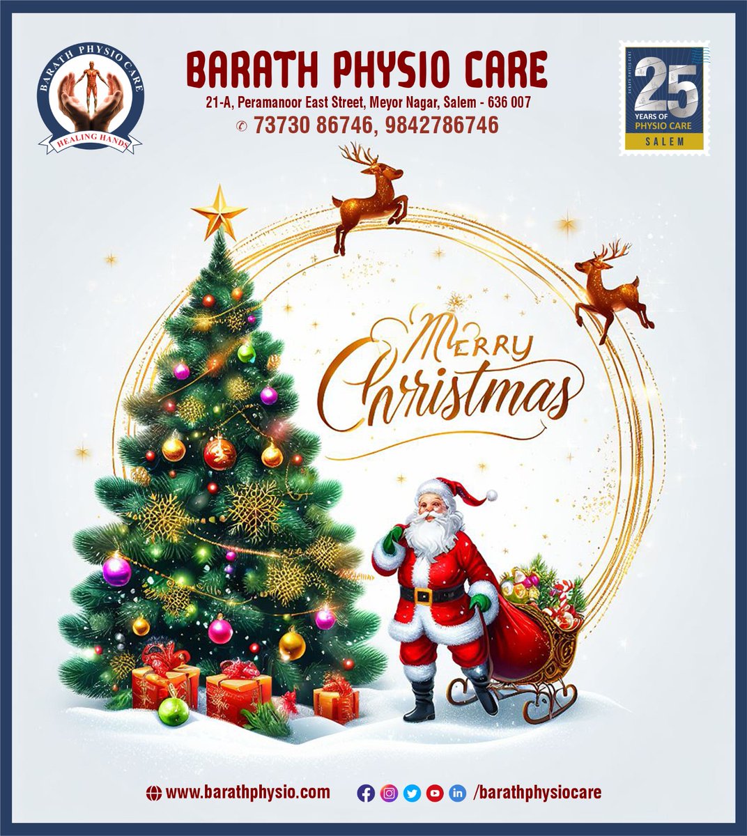 BarathPhysio's tweet photo. 🪄🎊🎉 Merry 🎄Christmas to all...
Christmas is a time to rejoice. Let this moment and the following year be filled with happiness and good health.
https://t.co/1zcTPolzm6
#merrychristmas
#physiotherapy #physiotherapists #salemphysiotherapy #physio #barathphysio https://t.co/OwK6Arum6Y