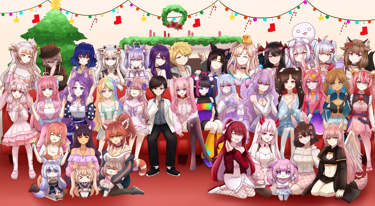 Happy Holidays!🎄
Here is my Vtuber family picture drawn by amazing <a href="/mikedrawart/">Michael Kenny</a> 🩷
Thank you for this lovely artwork and <a href="/VTUltimo/">Ultimo</a> for this gift!