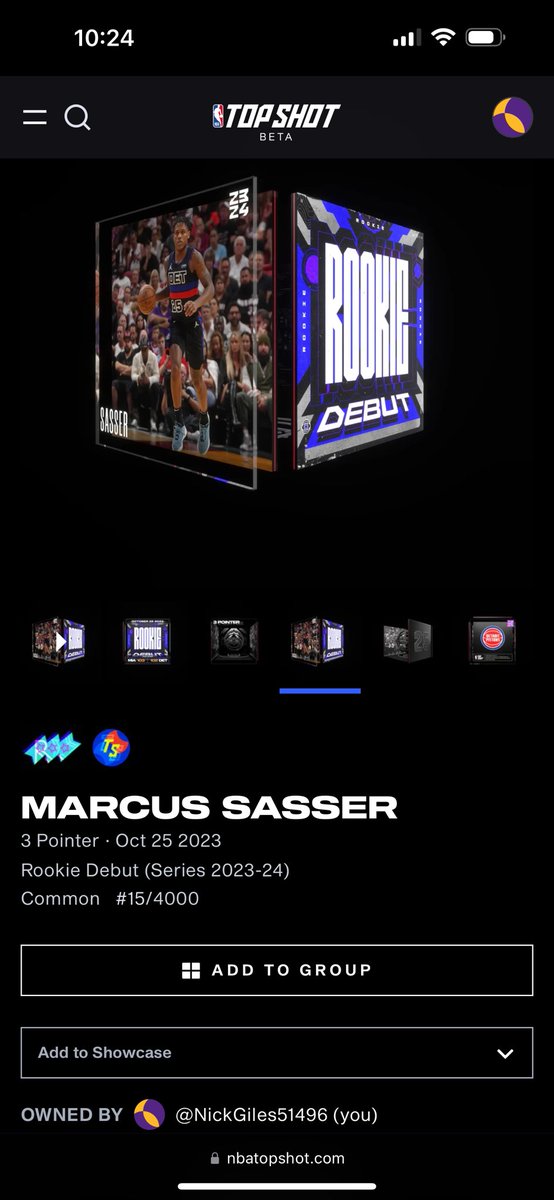 <a href="/SportsWhales/">Sports Whales</a> has inspired me, now it's not as big as theirs but it's Giveaway time on <a href="/NBATopShot/">NBA Top Shot</a> 
I got a #15 Marcus Sasser up for grabs!
Just Follow, Like, Repost and comment TS Username for a chance! Winner selected at Noon on Christmas! #NBATopShotThis #nbatopshotgiveaway