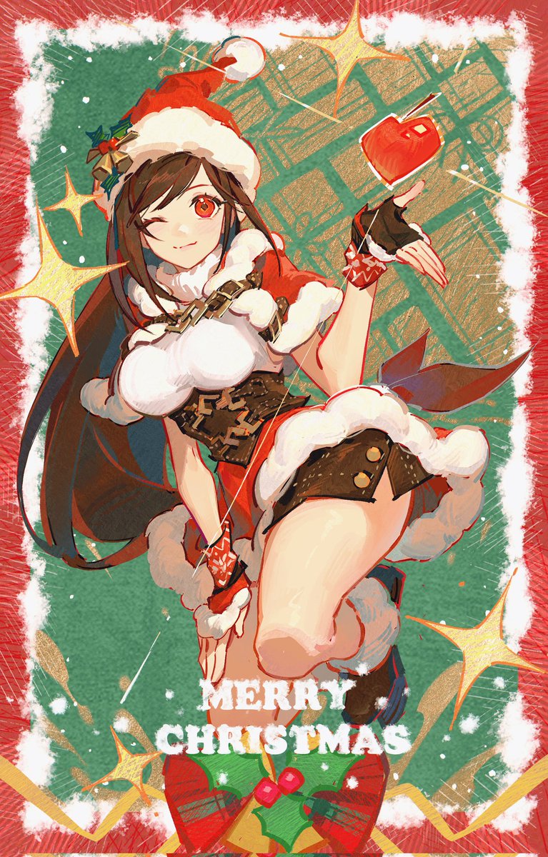 crow0cc's tweet photo. #TifaLockhart #FF7 
🎄🐬🎄Merry Christmas❤️ https://t.co/GnCmhSKCJa