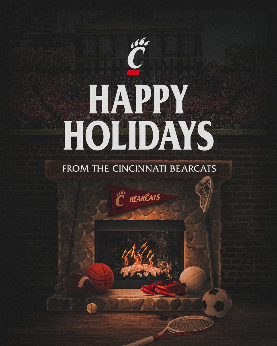 Happy holidays, #Bearcats! ❤️🖤☃️