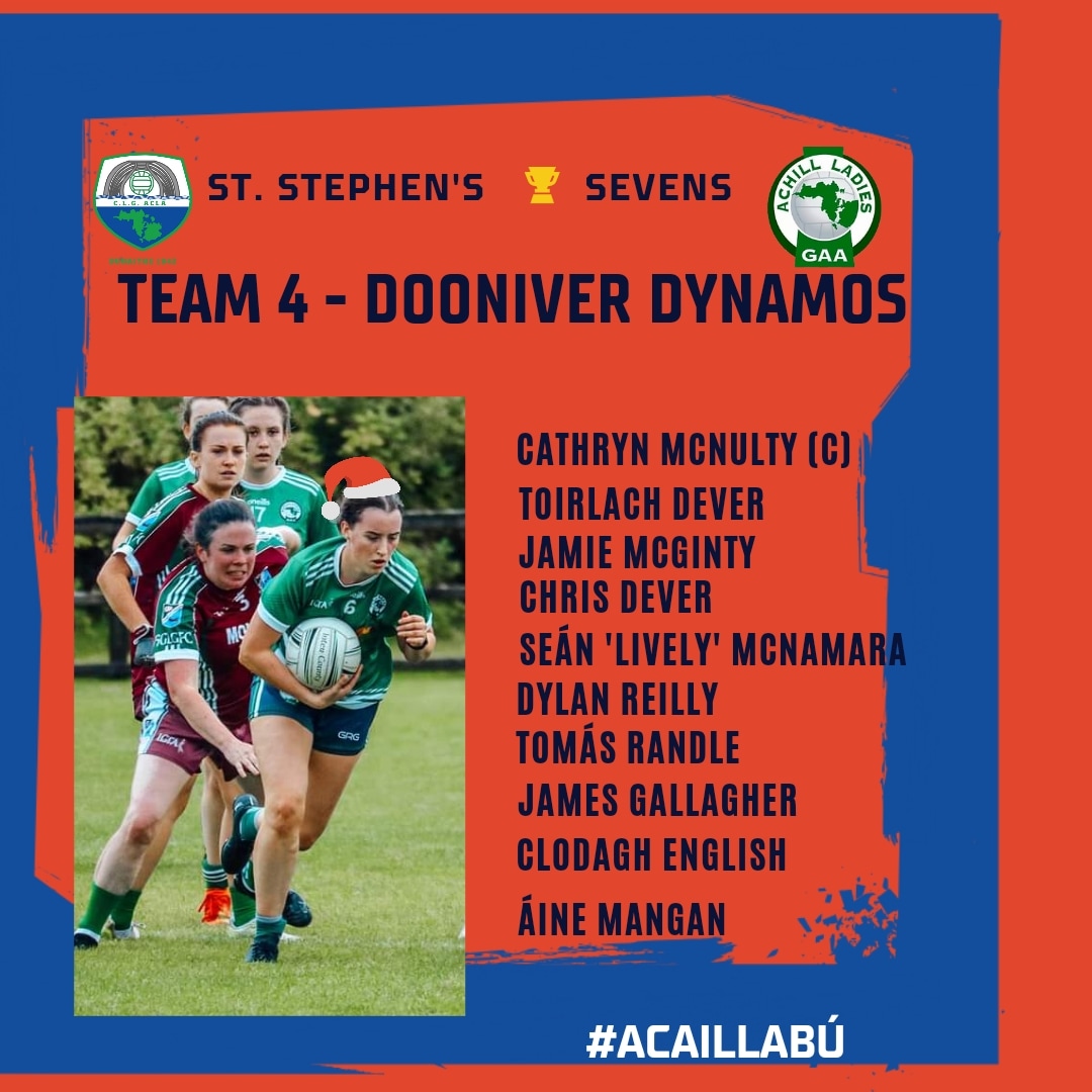 Team number 4 is The Dooniver Dynamos captained by Cathryn McNulty. #achill #gaa #mayogaa #lgfa