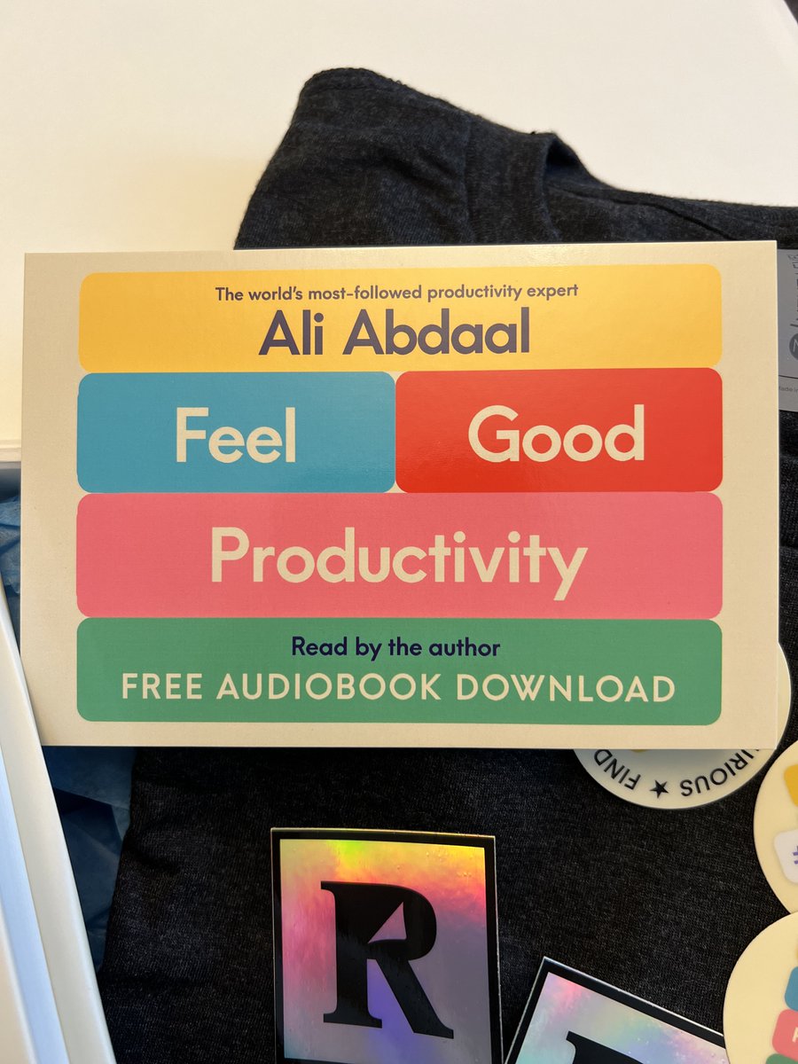 In <a href="/AliAbdaal/">Ali Abdaal</a> fashion, he doesn't just send an advance copy of Feel-Good Productivity... he ships an unboxing experience.

But I'm not a paper book guy so I must give away this signed edition + audiobook + <a href="/readwise/">Readwise</a> swag 😛

Retweet and I'll pick a winner in 3 days (Dec 27th)!
