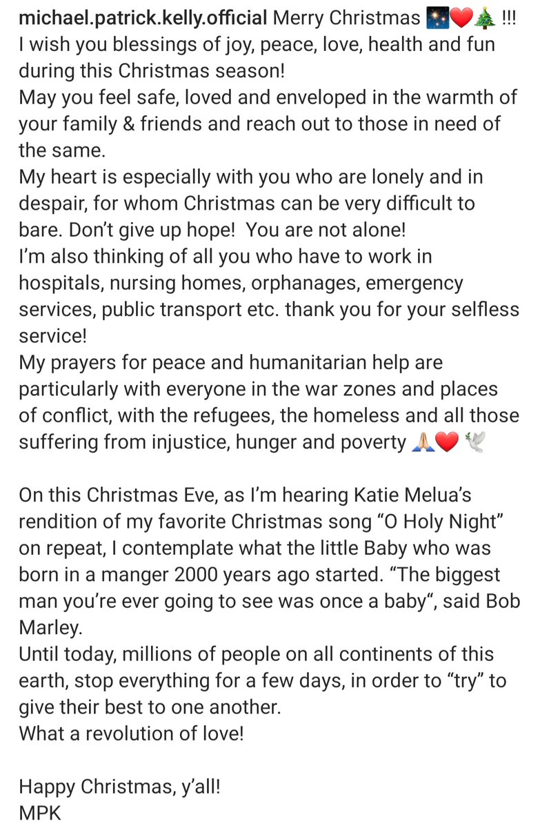 iRealMuse1's tweet image. Repost @michael.patrick.kelly.official 
Merry Christmas ✨❤️🎄 !!! 

#MerryChristmas 
#MichaelPatrickKelly #MichaelPatrickKellyOfficial #MPK