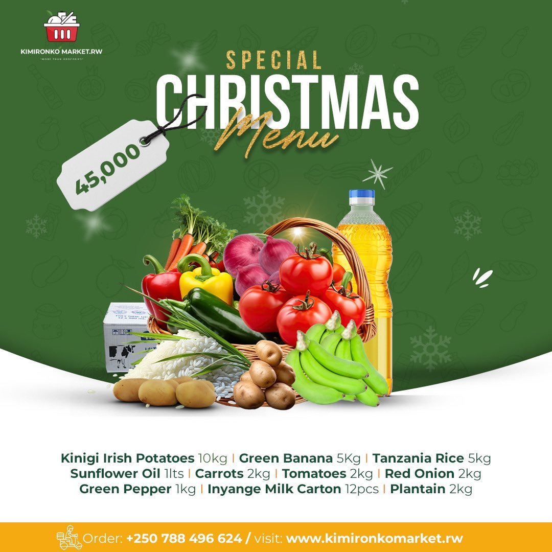Ushobora guhahira abawe hamwe niyi ‘Christmas Special Package’ ubundi ukaryoherwa n’imigisha.🎄Sura urubuga rwacu kimironkomarket.rw 🛒