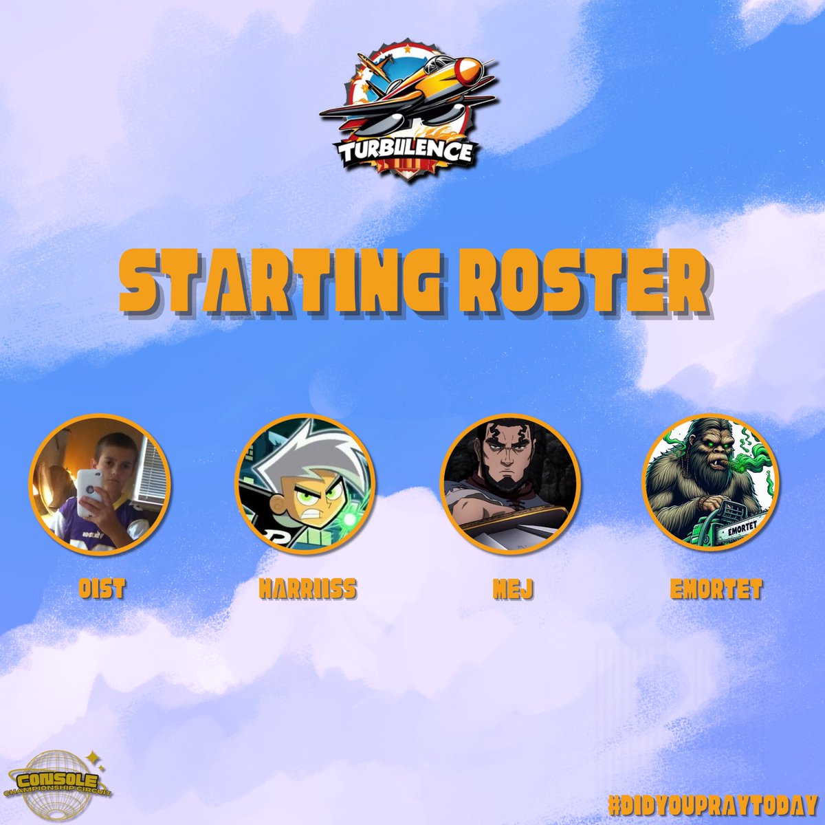 ToxicTurbulence's tweet photo. Introducing our starting roster for the @ConsoleOnlyCOD League! ✈️
@Oistuh 
@Harriiss__ 
@AMej99 
@EmortetNJ
#DidYouPrayToday https://t.co/J8D2PGYInK