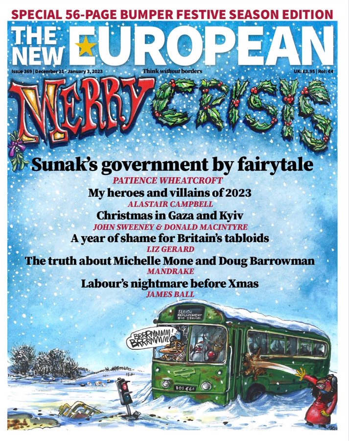 Here’s my Xmas cover for the excellent @TheNewEuropean. Happy Christmas, in European