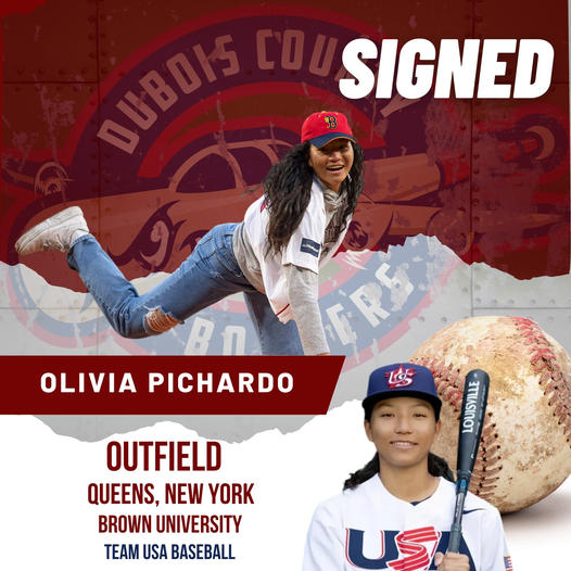 Come witness history! We are excited to announce the signing of Olivia Pichardo to the 2024 roster. Olivia is the first female (ever) to play Division 1 baseball and is also a member of the USA Baseball Women's National Team. Welcome to Dubois County, @_OliviaPichardo!