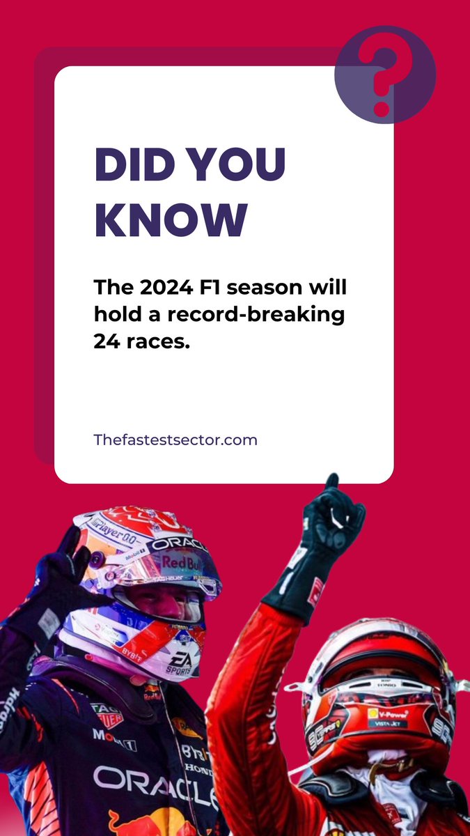 _TFSofficial's tweet photo. #DidYouKnow ?

A long season ahead in 2024. 

#F1 #Formula1 #F1fact https://t.co/70bmShOR7o