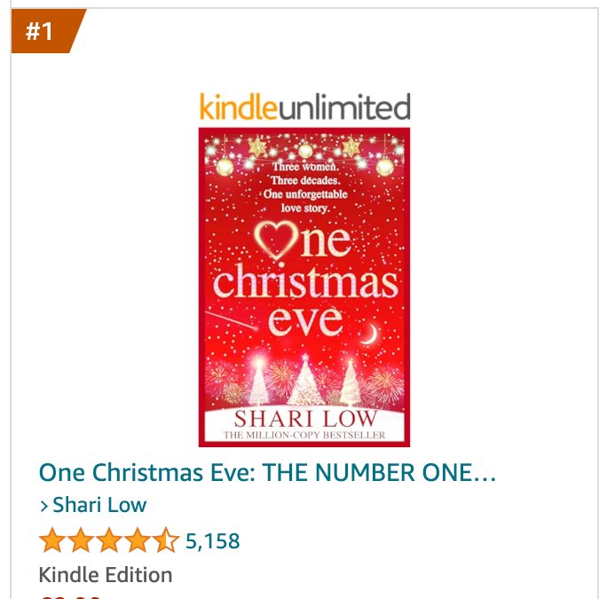 It's only right for @sharilow to be #1 again on #ChristmasEve 🥰🎄 What a brilliant end to a phenomenal year for team @BoldwoodBooks 🙌🎉