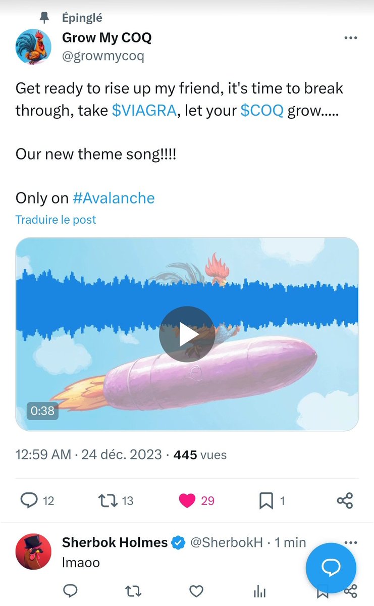 VladimirOnAvax's tweet photo. Among the $VIAGRA supporters there are the co-founder of $COQ, Trader Joe, and Chiknft.

That's it. That's the tweet. https://t.co/Pm8ZpaXFIr
