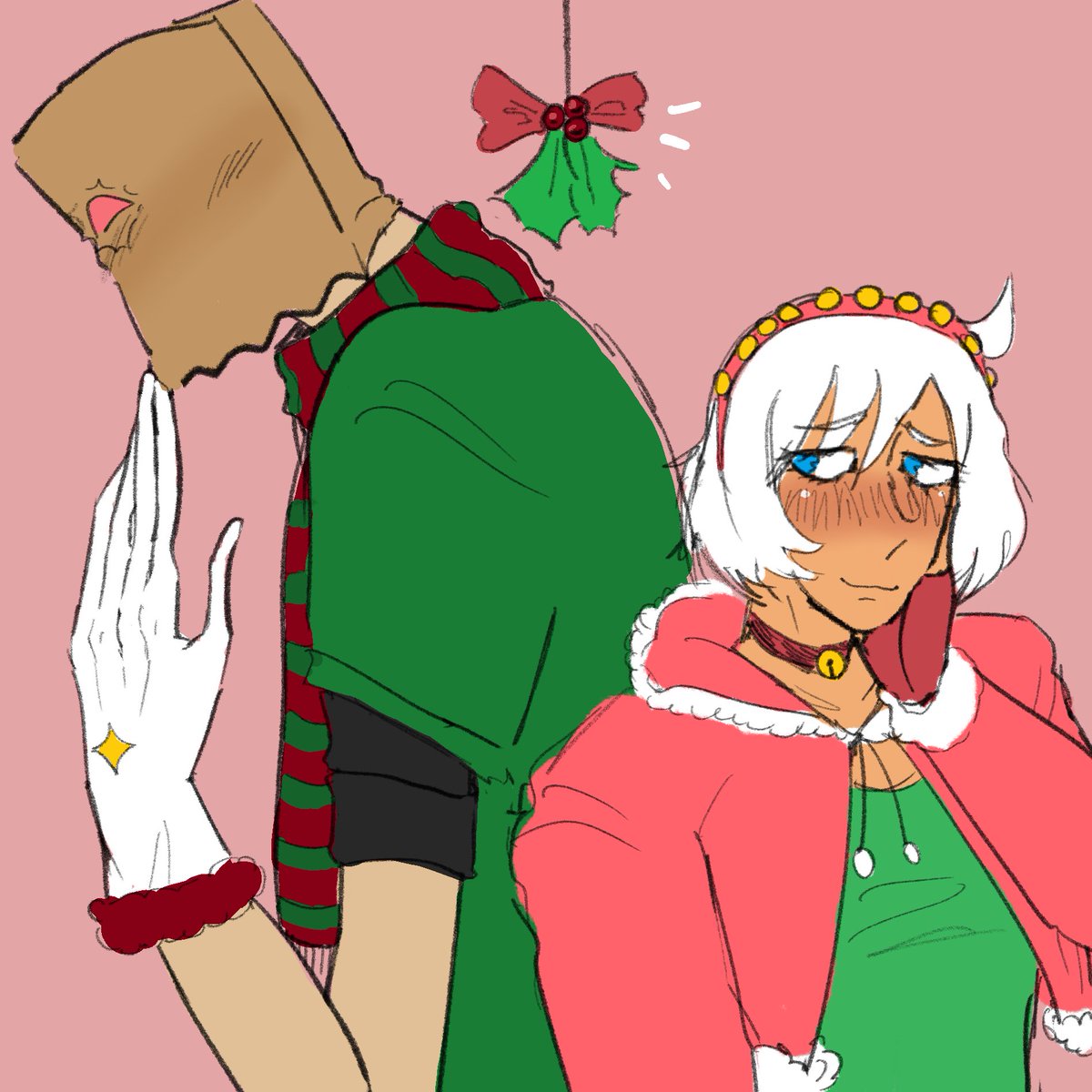 Renots_Ls's tweet photo. Gay people when they see their baby underneath the mistletoe (hbd elphelt) #elphaust https://t.co/3j155oWLpe