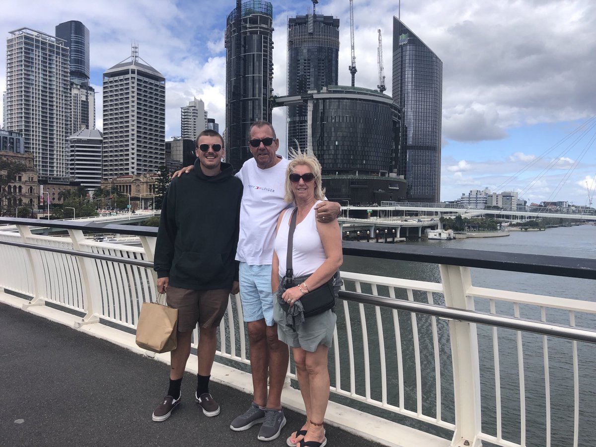 Son,wife and me in Oz. Where he lives.