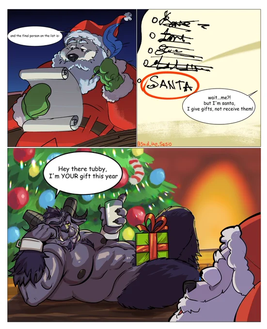 Santa also deserves gifts this Christmas

BTW, don't ask me where that milk came from, you don't want to know. 