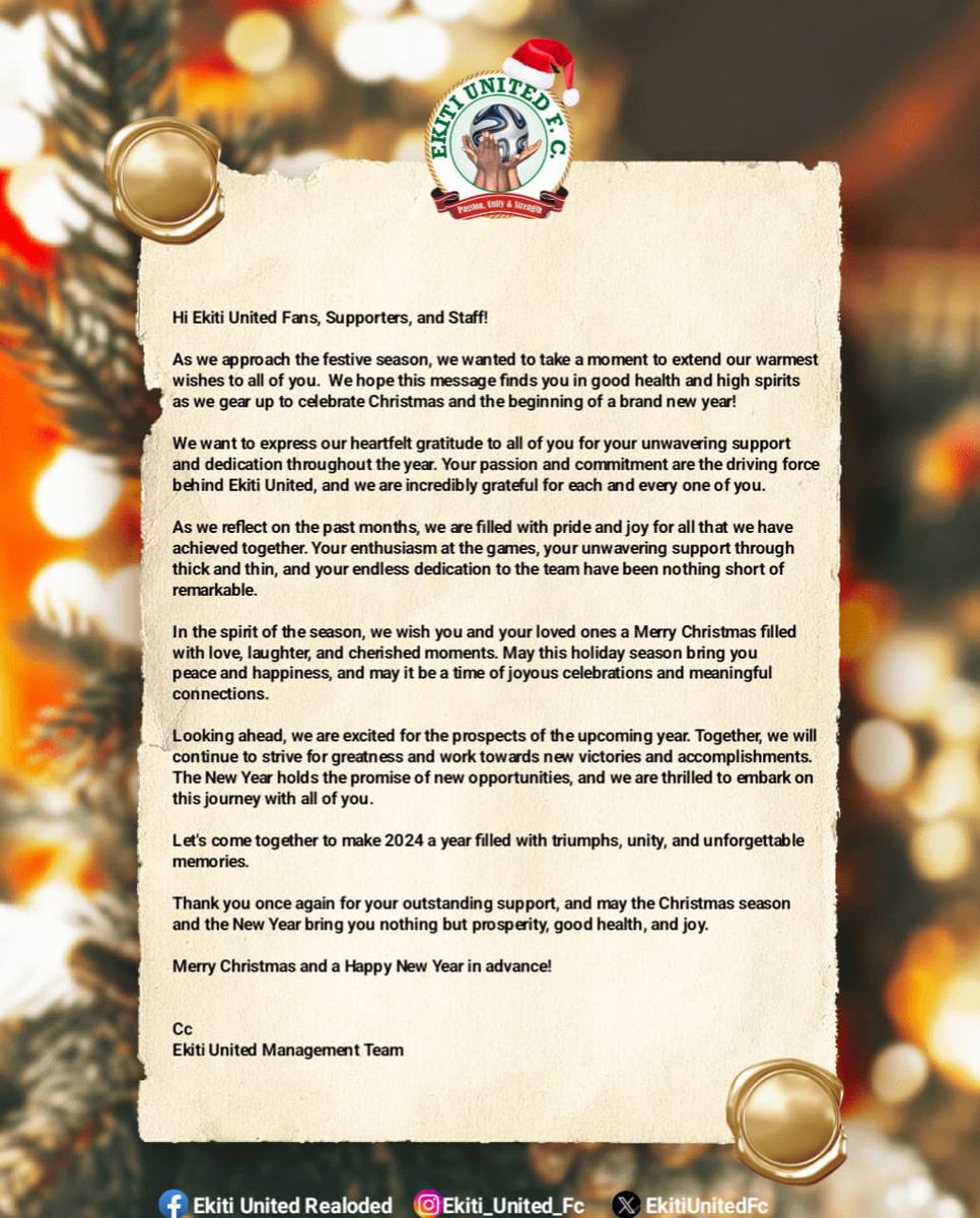 A message from US to YOU, our fans and supporters. 

With you all things are possible. 

#EkitiKete | #Baoboys | #SeasonGreetings