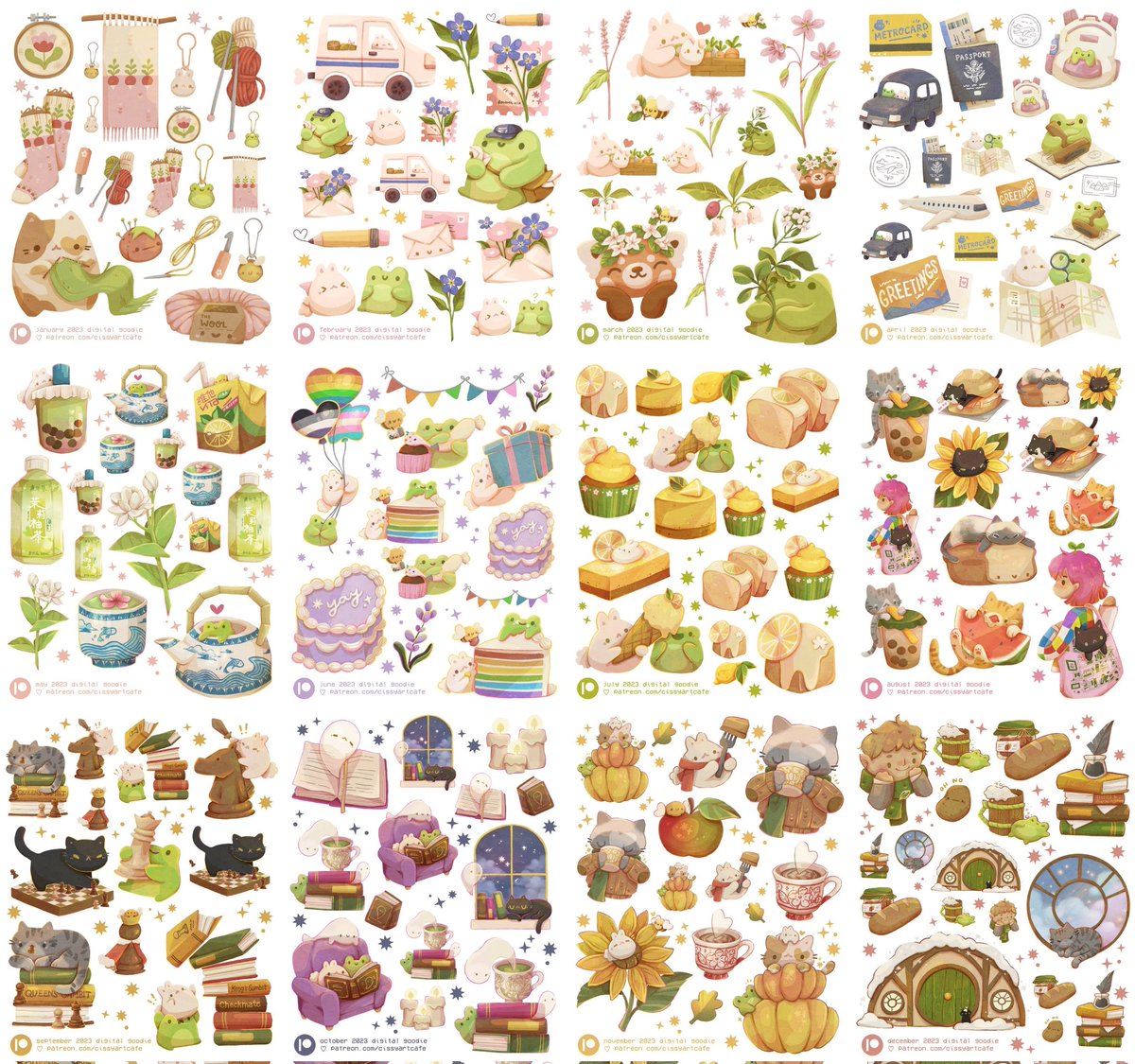 ccsartcafe's tweet image. Every digital goodie I made for my patrons this year ✨️💖