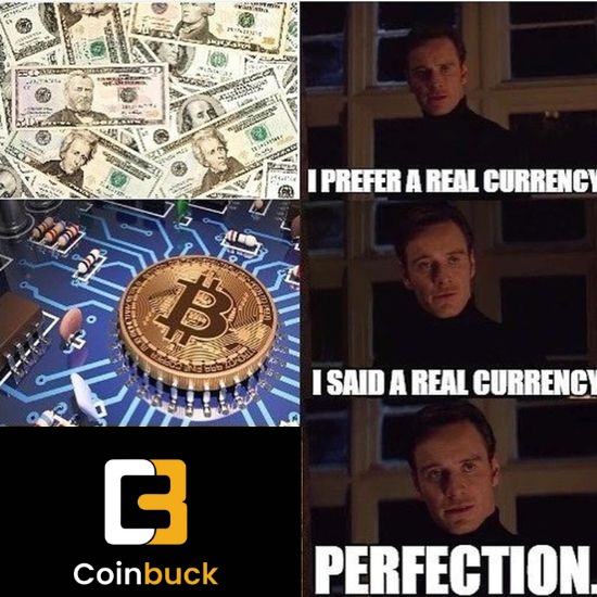 coinbuckX's tweet photo. From cash to crypto to #Coinbuck - the journey for the perfect money continues! 💵➡️💻➡️👌 

#CurrencyEvolution #Bitcoin #CryptoHumor https://t.co/sVe8m7z9rc