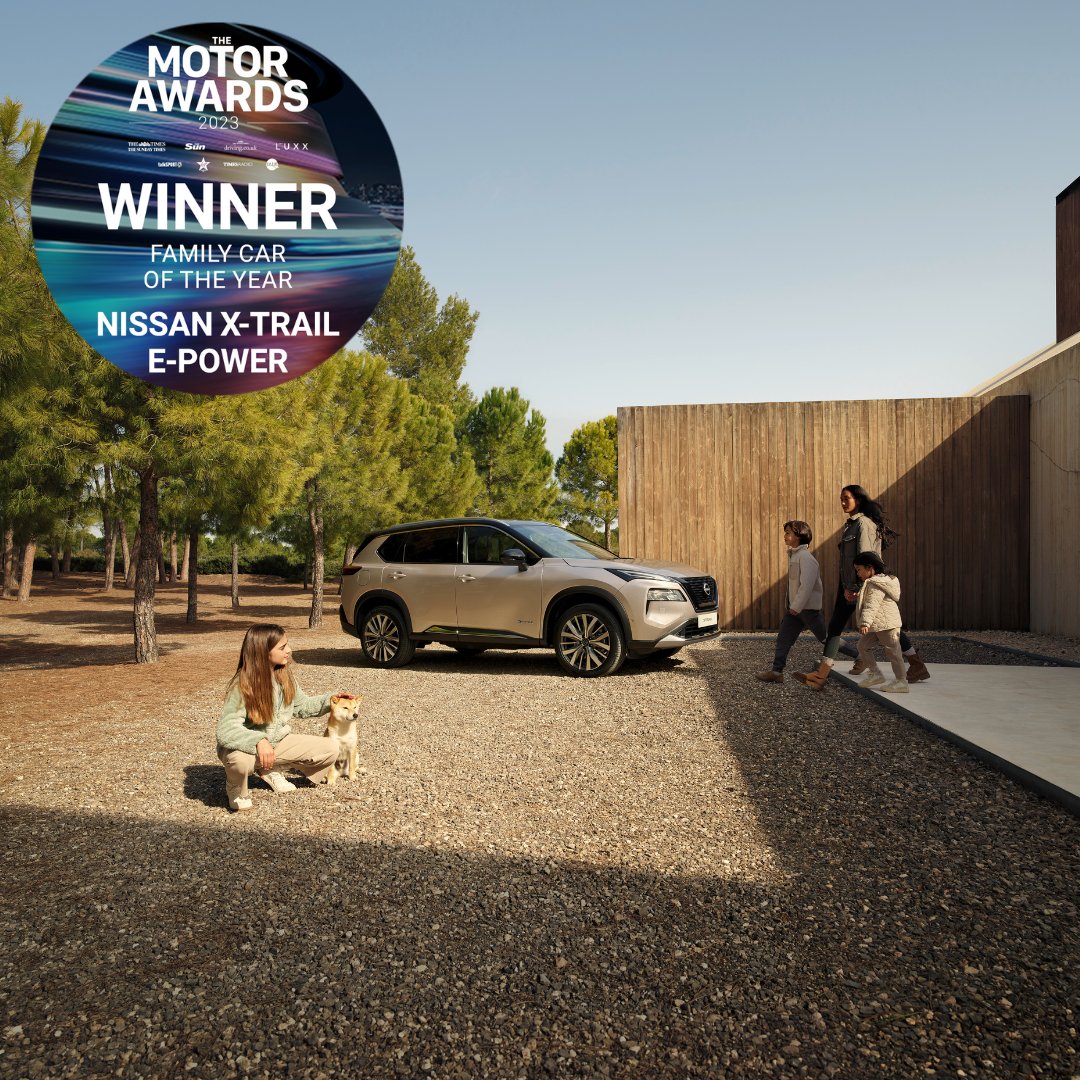 We're proud to announce that the Nissan X-Trail e-POWER is the Family Car of the Year, awarded by The Motor Awards 2023 ​🏅 
​
Find out more >​ bit.ly/40T7eK5