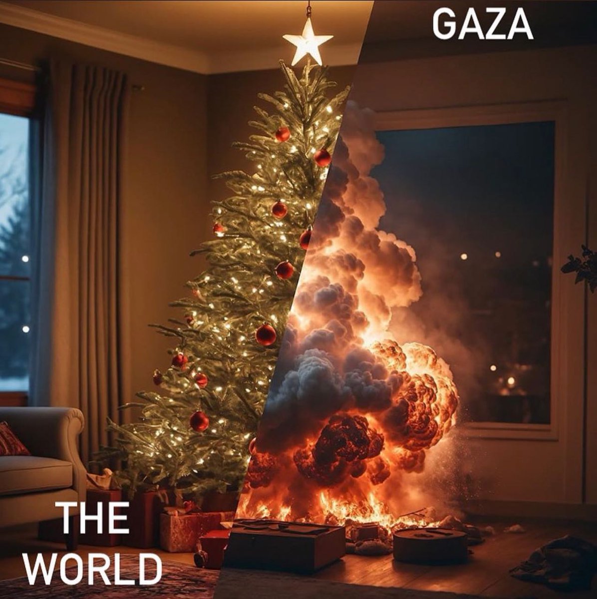 Amidst the festive cheer, our hearts ache for Gaza/Palestine 🥺 May the light of peace shine soon, bringing joy to every corner of the world. #palestine #christmas #nochristmas 🇵🇸🤍🕊️